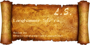 Langhammer Sára névjegykártya