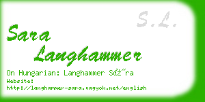 sara langhammer business card